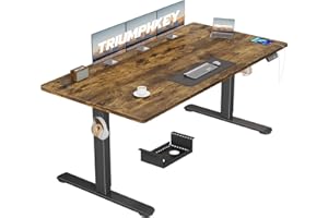 TRIUMPHKEY scrivania regolabile in altezza, 160 x 80 cm, presa USB, 3 comandi di memoria, scrivania elettrica, regolabile in altezza, anti-collisione, tavolo per computer