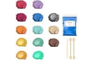 ‎OVALETTA Ovaletta 13 Epoxidharz Farbe 10g,Mica Powder, Kerzen Selber Machen Set, Farbpigmente für Gießpulver, Badebomben Selber Machen, Diy Pigmentpulver für Seifenfarbe, Kerze, Kosmetischer, Schleim