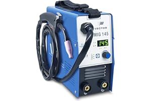 VECTOR WELDING Poste à Souder MIG 145 - Poste à Souder à Fil Fourré Sans Gaz 145A et Fonction de Soudage à l'électrode à 140A