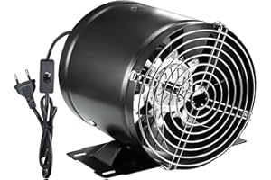 HOSE VARY Ventilador extractor de aire de 150 mm, de alto flujo de aire, de metal con interruptor de presión, válvula antirretorno para baño, garaje, invernadero (negro)