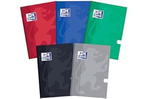 ‎OXFORD Oxford Notizbuch Kladde A5, 96 Blätter, liniert, 5 Stück-Packung Farbenmix