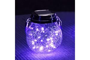 XVZ Farolillo solar para exteriores, lámparas solares para jardín, resistente al agua, para mesa, terraza, patio, balcón, decoración (morado)