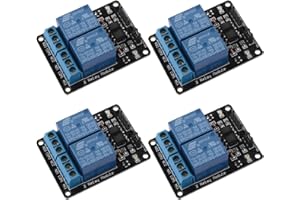 GTIWUNG 4 Stück 2 Kanal 5V Relaismodul, Relay Module 5V, 2 Channel Relais Modul mit Optokoppler für Raspberry Pi Arduino Relais Modul, Schwarz