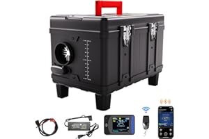 VEVOR Riscaldatore d'Aria Diesel 8 KW, 12V/24V, con Controllo App Bluetooth, Telecomando e Schermo di Visualizzazione, Allarme CO, Riscaldatore Diesel Portatile a Riscaldamento per Veicoli e Garage