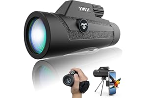 YVVV Telescopio Terrestre Monoculares de Largo Alcance Telescopio Monocular 10 * 42 HD con Soporte para Teléfono Inteligente Trípode Monoculo Catalejo Telescopio para Movil para Selva,Animales Salvajes