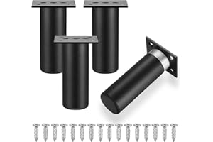SZSIQI 4 Stück 12cm Möbelfüße, Alulegierung Möbelfüsse, Schrankfüße, Sofabeine, Schrankbeine, Möbelbeine für Stühle Tisch Schrank Schreibtisch Regal Couch Sofa Füße Beine mit Schrauben(Schwarz)