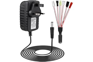 ENJIROR 2.4V-12V NIMH Charger for 2-10s NIMH/NICD Battery Packs RC Battery Smart Charger for RC Car/RC Boat/RC Aircraft/Drone/Airsoft Compatible with Standard Tamiya/Mini Tamiya/SM 2P/JST/XH/Futaba