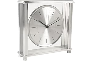 London Clock Square Silver Large Mantel Clock, 20 x 20 x 6cm