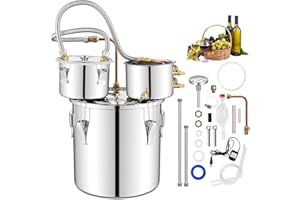 TANGZON Moonshine Still Distiller, 3 Pots 5 Gal 22L/8.5 Gal 38L Stainless Steel Water Alcohol Spirits Wine Making Boiler with Copper Pipe, Thermometer & Pump, Home Brewing Kit for Whisky Brandy (22L)