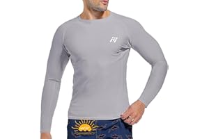 MEETWEE Men's UPF 50+ Swim Rash Guard Vest, Long Sleeve UV Sun Protection Shirts Swimming Tops, Quick Drying Lightweight Swim Shirt Watersport Outdoor
