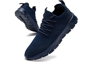 Oltyutc Mens Trainers Running Walking Mesh Slip On Shoes Lightweight Comfortable Badminton Gym Tennis Sneakers Athletic