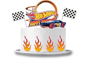 YOGARTH 8 Stück Hot Wh-els Tortendeko Jungen, Hot Wh-els Kuchen Deko Kindergeburtstag, Cake Topper Set, Happy Birthday Topper für Jungen Geburtstag Party Kuchen Dekoration Supplies (C)