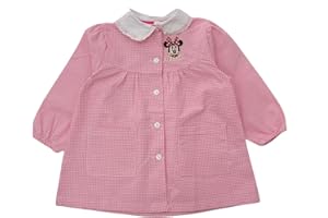 MICKEY & MINNIE Grembiule scuola materna quadri rosa asilo Personaggi per bambina (QUADRI ROSA MIN0177, 55-4 ANNI)