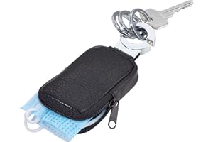 TROIKA POCKET CLICK – KR8-77/LE – breloczek do kluczy – torebka (drobne pieniądze) – na brelok do kluczy – kluczyk samochodowy – zamek błyskawiczny – praktyczne zamknięcie – skóra/metal – czarny –