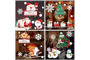 GOFADY Pegatina de Ventana de Navidad, 137 Piezas Doble Cara Visible calcomanías de Navidad para ventana, Pegatinas Decorativas de Navidad para Ventanas de cristal