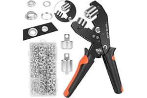 JABNOW Remachadora de Ojetes, kits de Ojetes para lonas con 500 Ojetes (10.5 mm y 6 mm de Diámetro, Alicates para Ojales Profesionales para Lona, Cuero, Cartón, Tela PVC