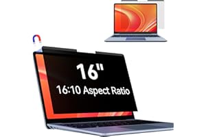 Makinda Magnétique Filtre de Confidentialité 16 Pouces 16:10, Filtre Ecran pour Ordinateur Portable avec HP/Dell/Acer/Lenovo/Thinkpad/Envy, Amovible Anti-Lumière Bleu Protection Ecran PC Laptop