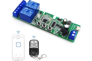 EACHEN Interruttore Relè ZigBee 2 Canali 5-12v, Modulo Relè Wifi, Funziona con Alexa/google Assistant, Compatibile con Ewelink/TUYA Smart Life APP, deve essere utilizzato insieme al gateway/integratore