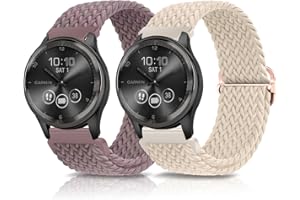 KoGiio Pasek 20 mm do Garmin Vivomove Trend, Venu Sq 2, Venu Sq 2 Music, Venu 2 Plus, 2 sztuki, zapasowe paski do Garmin Forerunner 245 / Forerunner 245 Music