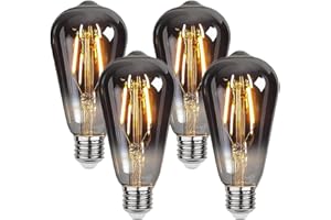 ESIP Ampoule Edison,4 Pièces E27 ST64 4W Ampoule LED Vintage Lampe Décorative Ampoules Rétro Filament Ampoule Antique Blanc Chaud pour Restaurant, Café, Windows,Showrooms LED Ampoules