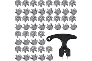 QUILAX Golf Shoe Spikes, 50 Golf Spikes, 1 Black Spanner, 6mm Dia Metal Thread Screw Golfs Cleats Replacement