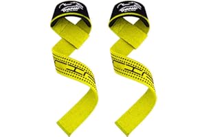 BRANCE Weight Lifting Straps Fitness Padded Cotton Wrist Support Gel Advanced Grips Dumbbell Bar Wraps Heavy Duty Gym Bodybuilding Straps Power Deadlift Barbells Non Slip Exercise