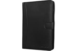 STILORD 'Cohen' Portafolios A4 de Cuero Carpeta de Documentos Portadocumentos Vintage Organizador de Conferencias con Cremallera de Piel