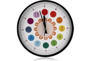 Rhitchy Reloj de pared para niños: reloj de pared sin ruido de tictac, reloj de pared para niños, moderno para niños, niñas, reloj de pared para habitación de los niños, sala de estar, 30 cm