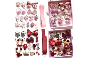 HCliptie 36 Stück Baby Mädchen Haarspangen Nette Haarschleifen Elastische Haargummis Haarschmuck Pferdeschwanzhalter Haarnadeln Set Für Baby Mädchen Teenager Kleinkinder