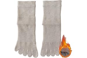 MdybF Calcetines De Invierno 5 Pares De Calcetines Gruesos De Invierno Algodón Puro Femenino Suave, Transpirable Y Cálido Suelo Calcetines De 5 Dedos-caqui-eu35-39