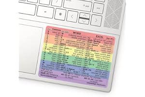 SYNERLOGIC Word/Excel (for Windows PC) Reference Guide Shortcuts Sticker, Laminated, No-Residue Vinyl (Rainbow/Small)