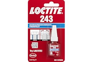 LOCTITE Schraubensicherung 243, Schraubenkleber für die Sicherung von Schrauben, mittelfestes Schraubensicherungsmittel für Metallgewinde, Flüssigkleber für z. B. Pumpen, 1x5ml