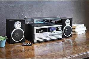 Die NEWTRO Kompaktanlage ist eine vielseitige Musikanlage mit Plattenspieler, DAB+/FM-Radio, Kassettendeck, CD-Player, MP3 & AUX Unterstützung, Musikbox mit Stereo-Lautsprechern und Aufnahmefunktion