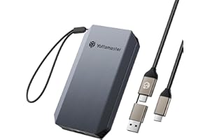 Yottamaster 1TB SSD Externo, hasta 2000 MB/s SSD Portatil 2 en 1 Cable USB-C/A con Correa Admite 4K ProRes HDR Compatible con iPhone 16/17 Pro MAX, Smartphone, Tableta, Ordenador portátil