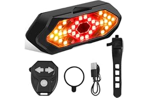 E Scooter Rücklicht, E Scooter Blinker, Fahrrad Blinker, Roller Blinker mit Fernbedienung, Drahtlose Fahrrad Alarmanlage mit 