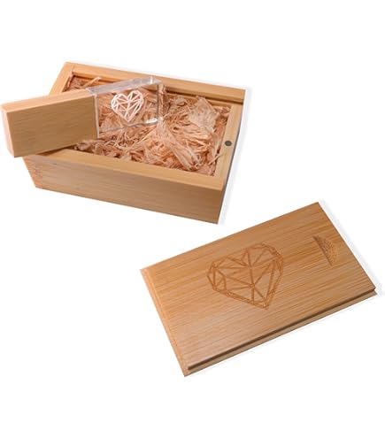 Clé USB 3.0 Personnalisée Gravée - Coffret Bois Massif 16 Go - Cadeau Mariage, Anniversaire, Diplôme