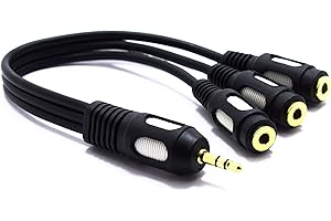 VITALCO Rozdzielacz Aux Mini Jack Adapter Wtyk 3,5 Stereo na 3x Gniazdo 3,5mm Przewód 15cm