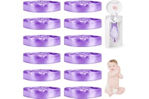 Farerkass 12 Stück Windeleimer Nachfüllkassetten, 4,5M Geruchsdicht, 7 Lagige Folie Kompatibel für Abfalleimer, Violett