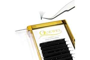 ‎QUEWEL QUEWEL Volumen Wimpern Selbstfächernde 0.05 Stärke D Curl 9-16mm Volumenverlängerung Easy Fan Lashes für Volumentechnik Extensions (0.05-D-MIX9-16)