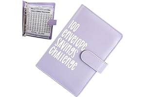 XZBLING 100 Envelope Challenge Binder, Cash Binder with Envelope, Saving Challenge Binder, Money Saving Envelope for Budget Planners and Money Savers, Easy and Fun Way to Save 5,050