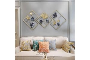 YENTAKE Wanddeko, Wandbild aus Metall, Home Wall Art Dekoration 3D, Moderne Bilder für Zuhause Büro Schlafzimmer, Wohnzimmer und Küche,164x70.5cm,3er Set (Stil A)