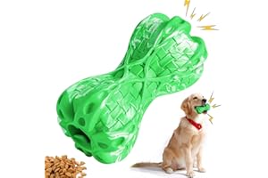 LiteBee Dog Chew Toys for Aggressive Chewers, Indestructible Squeaky Interactive Toys, Dog Toys for Aggressive Chewers Medium/Large Breed, Natural Rubber Treat Dispensing Toy - Milk Flavor