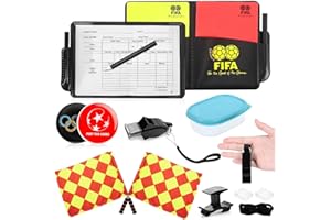 XLZJYIJ Fußball Schiedsrichter Set, FußBall Schiedsrichter Karten mit 2 Stück Rot Gelb Schiedsrichter Karte, Schiedsrichter Pfeifen Set, Schiedsrichterfahnen für Fußballspiel Schulsport Sport