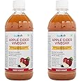 HealthVit Apple Cider Vinegar with Mother of Vinegar - Unfiltered, Organic, Weight Loss, Skin Health, Digestion, Energy Boost, Immunity - 500 ml (Pack of 2)