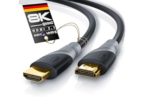 CSL - 8k / 4k HDMI Kabel 2.1/2.0-5m - 8K @ 60Hz - 4K @ 120Hz - 48 Gbit/s - 3D - Ultra High Speed mit Ethernet - TV Blu-ray PS5 Xbox Series X Switch - schwarz - 5 Meter