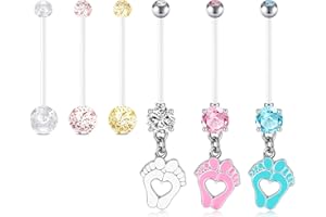 Rajnard Piercing Grossesse Nombril 14G Piercing Nombril Maternité Flexible Pouer Femmes Enceintes 38mm