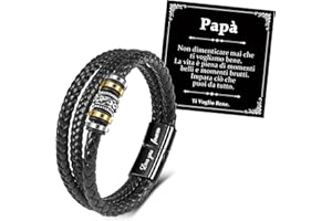 YELUWA Bracciale Uomo, Regalo per Marito/Fratello/Papà/Amico, Festa Del Papà, Regali Di Anniversario Compleanno