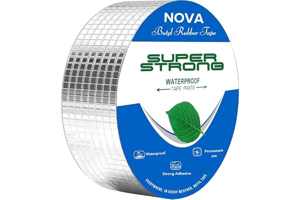 NOVA LINT REMOVER Waterproof Tape Heavy Duty Water Leakage Tape For Roof Leakage Water Tank Leakage Aluminum Foil Insulation Tape, Leak Proof Strong Adhesive Tape For Water Leakage 5 M X 5 Cm