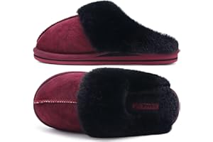 KuaiLu Zapatillas Casa Mujer Invierno Caliente Peluche Piel Cerradas Pantuflas Comoda Peludas Memory Foam Slippers Antideslizante Goma Suela