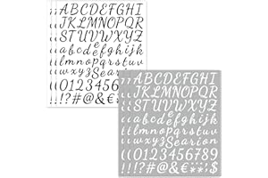 YCLFHOO 6 Pcs Self Adhesive Vinyl Letter Number Symbol Stickers Kit,Number Stickers,Alphabet Stickers for DIY Art Craft/Scrapbook/Greeting Cards/Envelope-Black&White